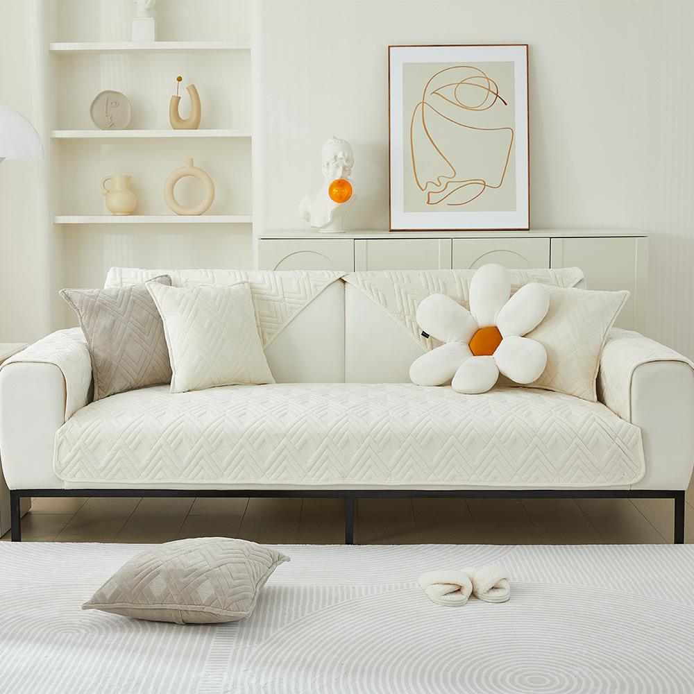 Зимняя хрустальная бархатная подушка для дивана, однотонная, простая, современная, плюшевая, утолщенная, нескользящая, чехол для дивана, полотенце