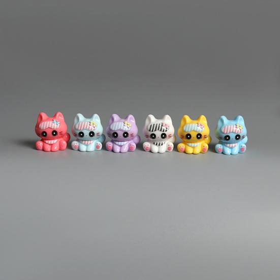 3 шт. Мини-фигурки кошек из смолы, Мультяшные миниатюрные котята, Модель животного для сказочного сада, Моховой пейзаж, Поделки для террариума DIY, Топпер для торта