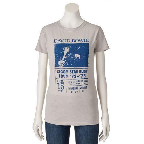 David Bowie ZIGGY STARDUST TOUR Girls Women039s T-Shirt Licensed amp Official RARE