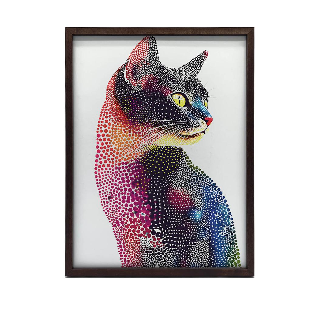 Plakat Kot W Kolorowej Mozaice Plakat Kot W Kolorowej Mozaice, 40X50 Cm, Rama Aluminiowa Czarna, Papier Matowy 230 Gsm