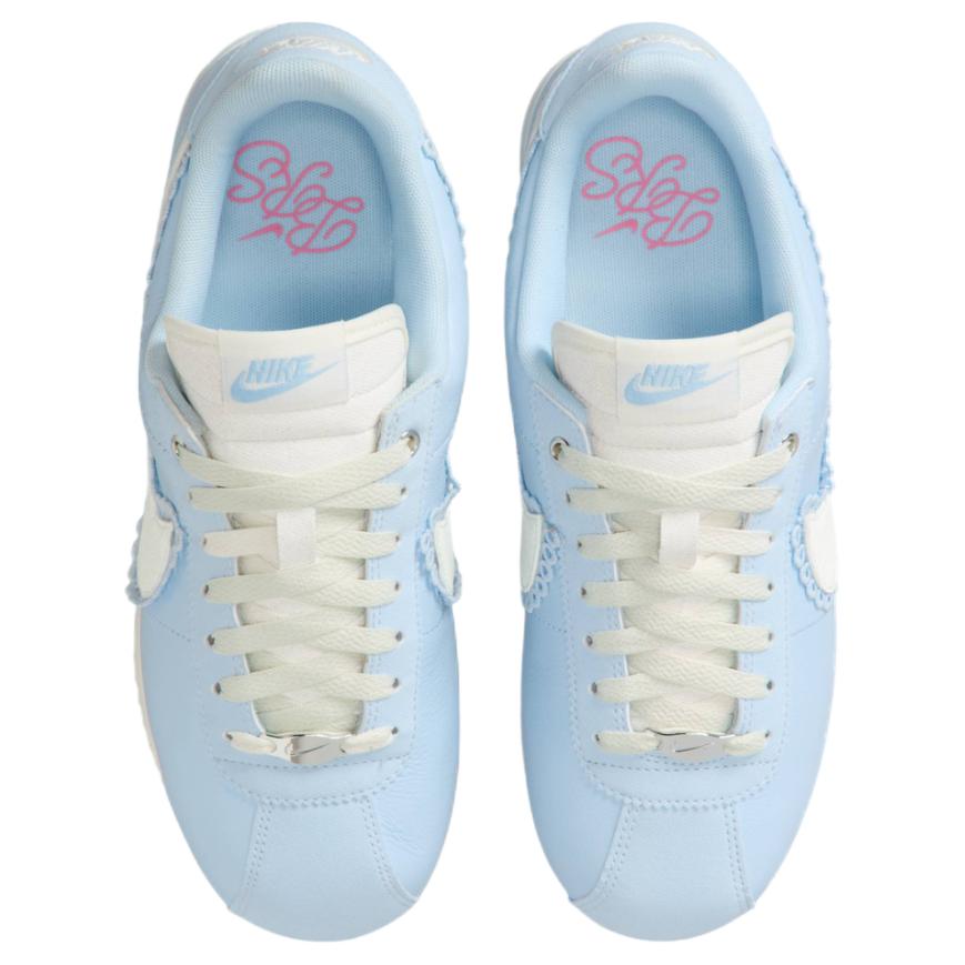 Nike  Cortez Celestine Blue Crochet Women Sneakers Pinksicle Metallic-Silver Sail IH3574-441