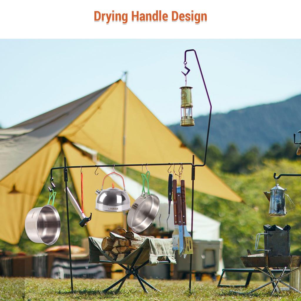 Складная походная посуда из нержавеющей стали для 1-2 человек, кастрюля, сковорода, подходит для всех