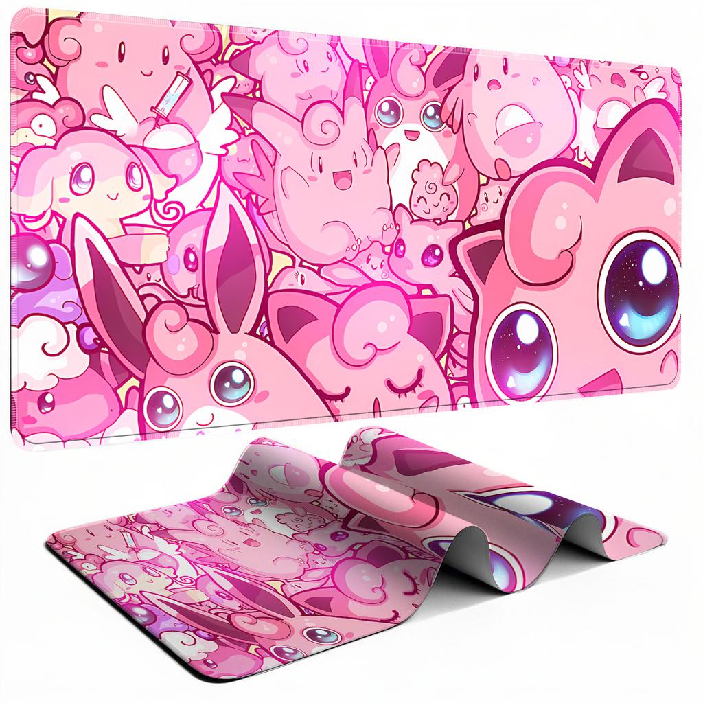Lovely Cartoon Jigglypuff Wigglytuff Chansey Mouse Pad Desk Mat Wear Resistant Desktop Pad for PC Laptop Bedroom Game
