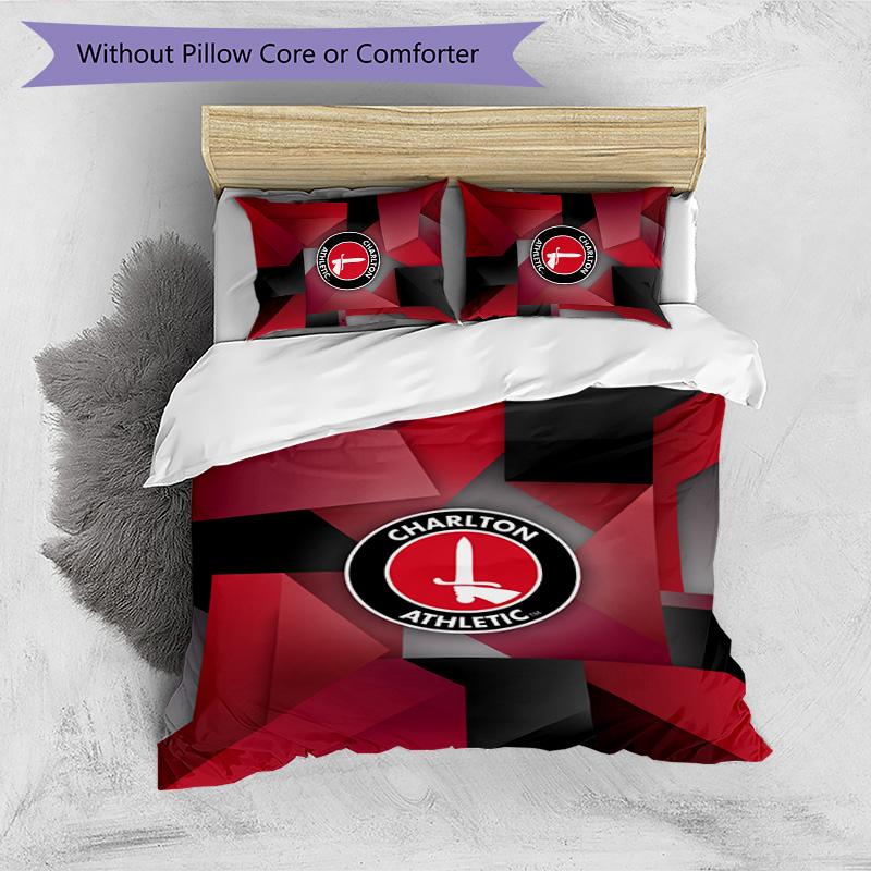 Charlton Athletic FC Printed 3PCS Bedding Set Breathable Duvet Cover with Pillowcases Decorative Bed Linen for Bedroom Home