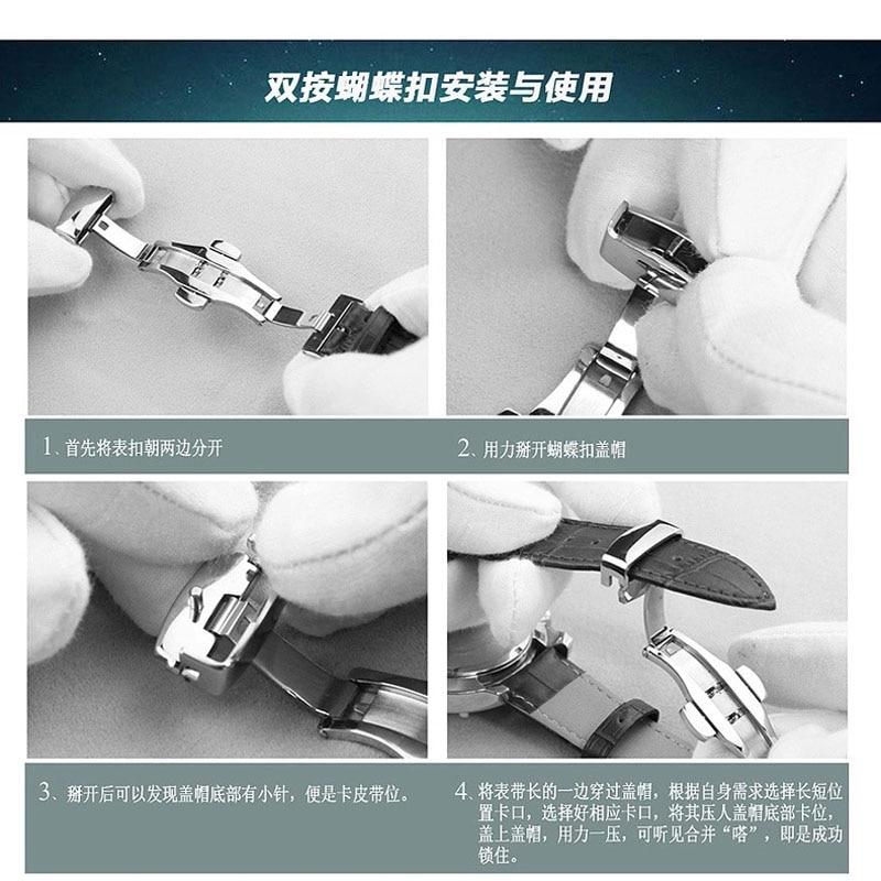 Ремешок для часов из натуральной кожи крокодила 12, 13, 14, 15, 16, 17, 18 мм, 19, 20 мм, 21 мм, 22 мм, 24 мм, ремешок для часов, пряжка-бабочка, ремешок для часов