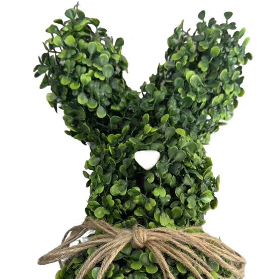 Easter Bunny Topiary Tree Rabbit Shaped Artificial Topiary with Bow Indoor Outdoor Garden Porch Easter Holiday Party Decoration