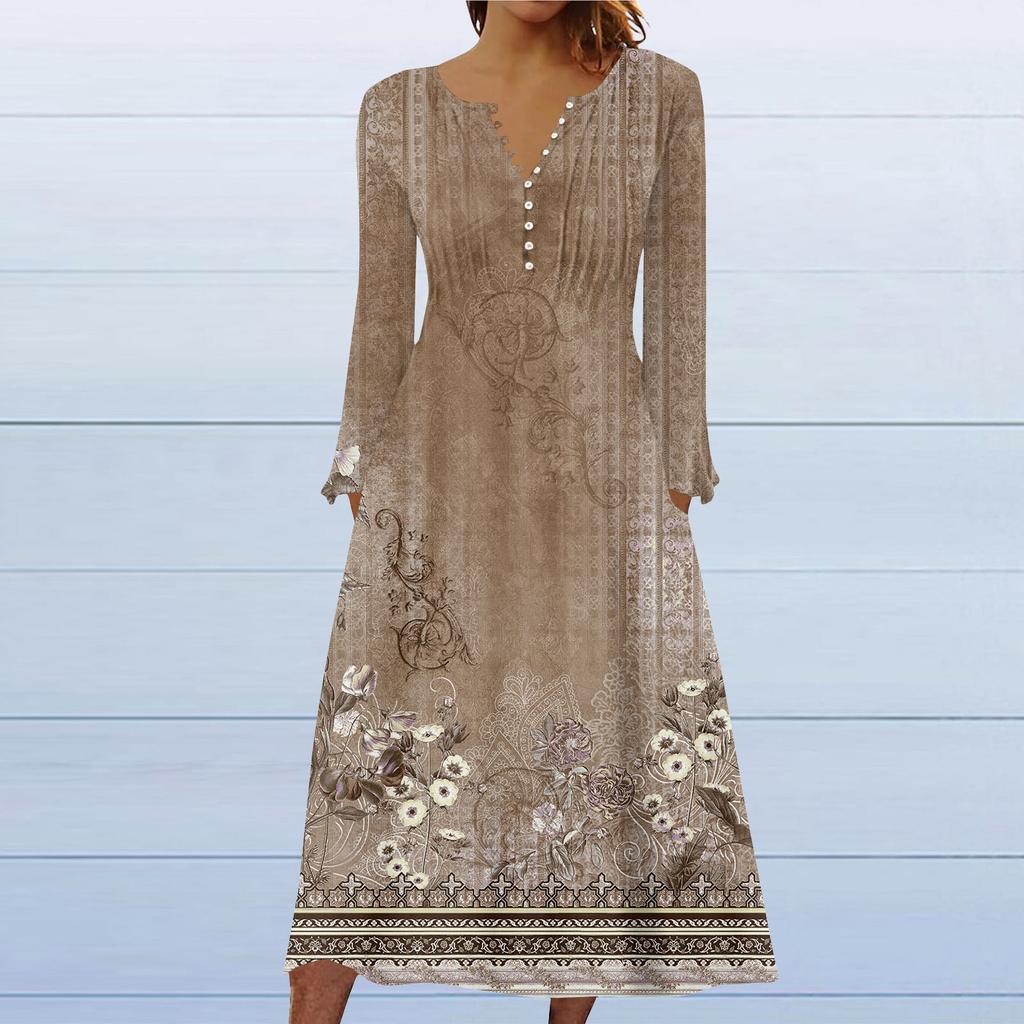 Модное женское повседневное модное однотонное платье с карманами и v-образным вырезом, пуловер с длинными рукавами