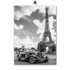Модное парижское полотенце, роскошный винтажный автомобиль, черно-белая настенная живопись, холст, декор для гостиной, постеры и принты, настенные картины без рамки