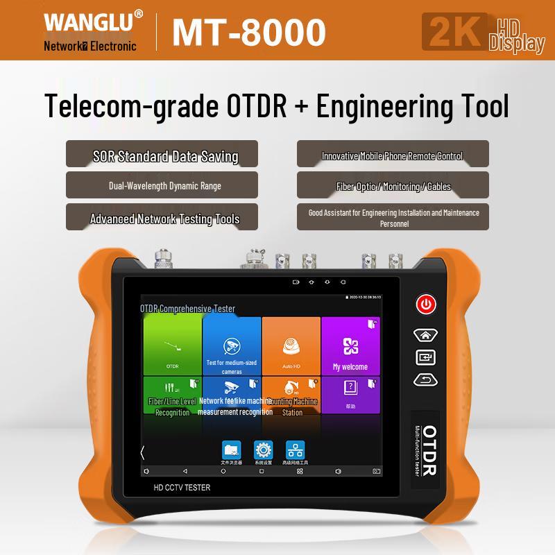 WANGLU MT-8000 OTDR Fiber Optic Tester CN plug (adapter included)