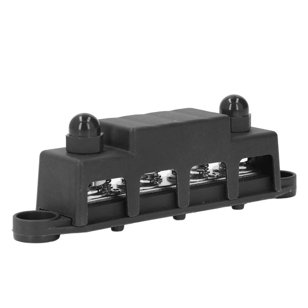 Винтовые клеммы 4 позиции Шпильки M10 Шина 48VDC 250A M10 3/8 Шина 4 позиции Красно-черный Распределительный блок питания RV
