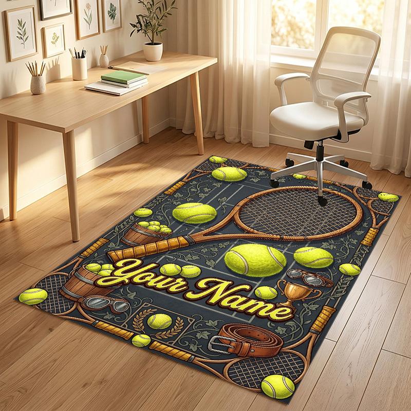 Decorative Artwork Theme Crystal Velvet Rug Personalized Custom Name Text Soft Floor Mat Home Decor