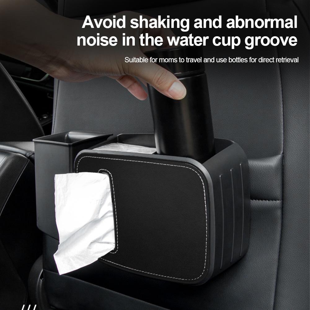 Car Seat Back Organizer Rear Row Storage Box With Hook Cup Holder Stuff Holder Stuff Trash Cans Interior Accessories Universal