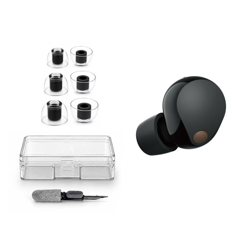 XDcase 3 пары сменных силиконовых амбушюр, размеры S/M/L, щетка для чистки (цвет случайный)