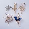 For Women Dance Girl Shape Crystal Brooch Suit Accessories Korean Style Brooch Rhinestone Pins