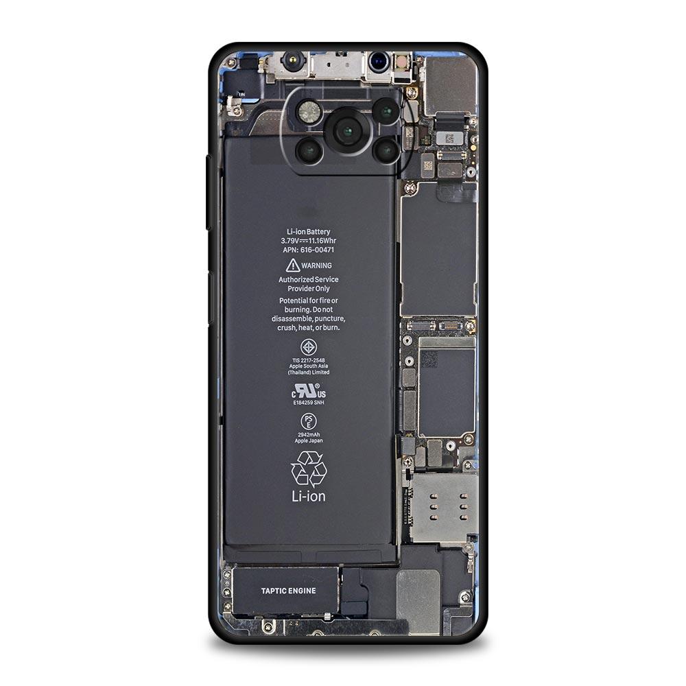 Чехол для телефона с рисунком печатной платы для Xiaomi Poco F7 F6 F5 F4 F3 X6 X5 X4 X3 NFC F7 Ultra M4 C51 C55 GT 5G Мягкий чехол из ТПУ