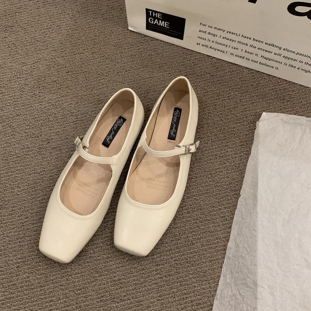 Summer Women Flats Fashion Square Toe Shallow Mary Jane Shoes Soft Casual Ballet Shoes Slingback Shoes Comfortable