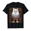 Funny Cute Meowl Cat Owl Viral Internet Printed Trendy Meme T-shirt for Women TShirts Short Sleeve Tops Casual Clothing