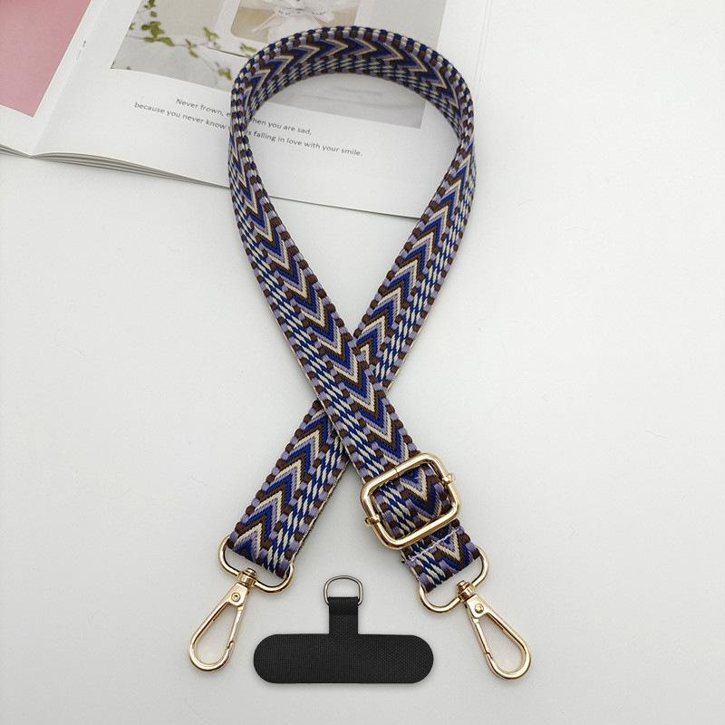 New Color Bag Shoulder Strap Mobile Phone Lanyard Woven Fashion Contrasting Color Bag Strap Crossbody Dual-purpose Strap