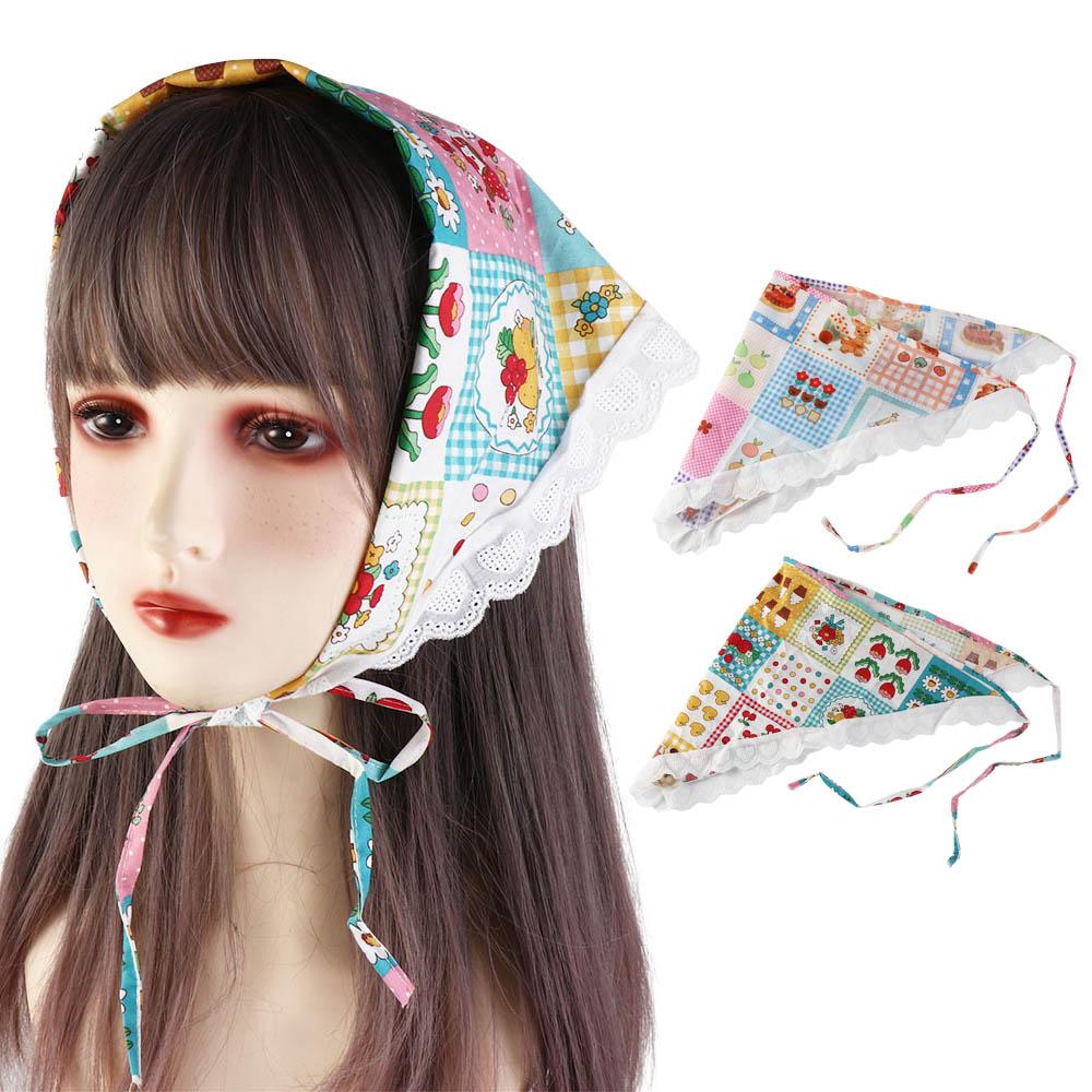 Французский стиль кружевной ободок Ins платок на голову элегантный треугольный шарф пляж