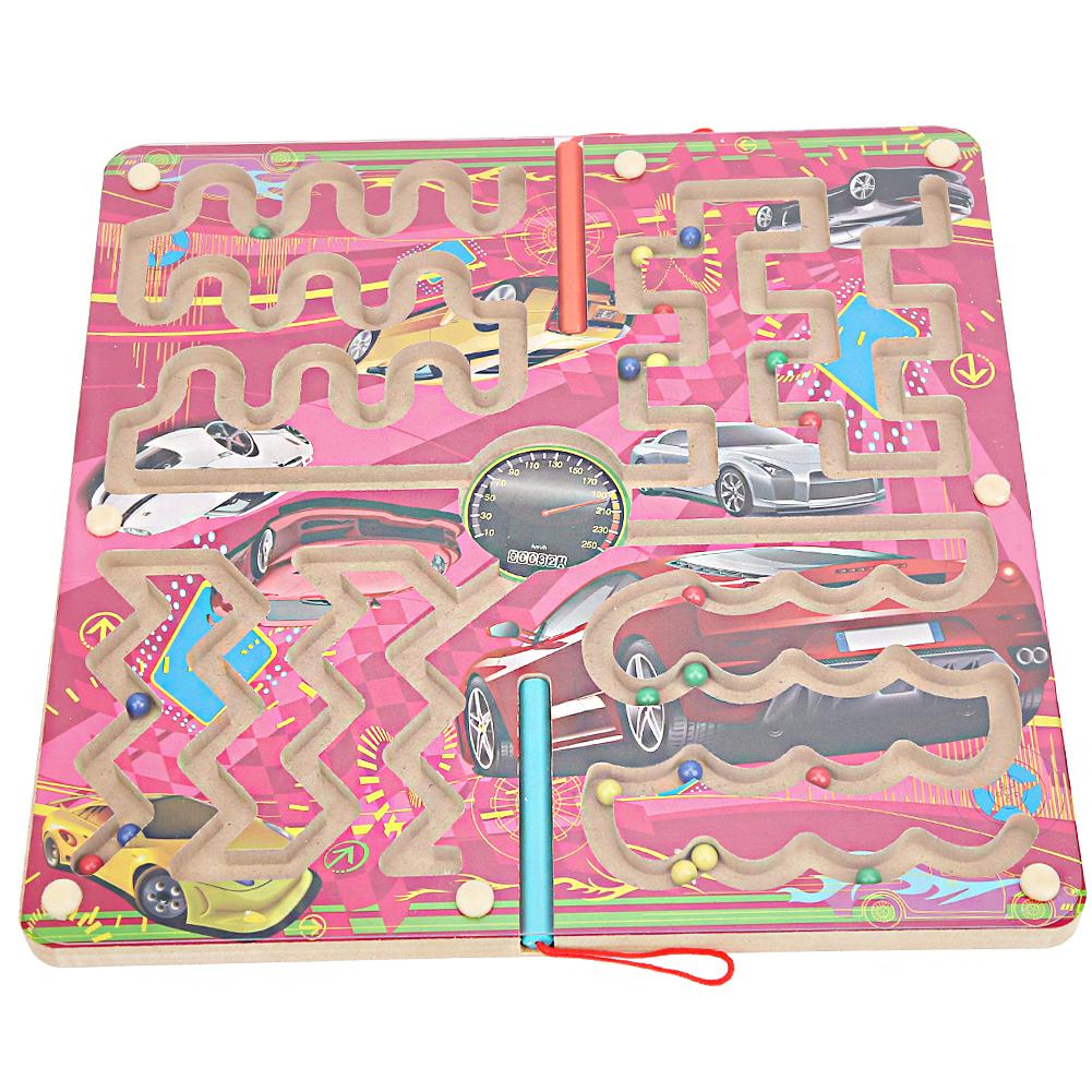 Magnetic Maze Game Puzzle Board Games Children Kid Toddler Educational Wooden Toy