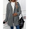 Autumn and Winter Hooded Solid Color Cardigan Button Long Sleeved Casual Fleece Jacket
