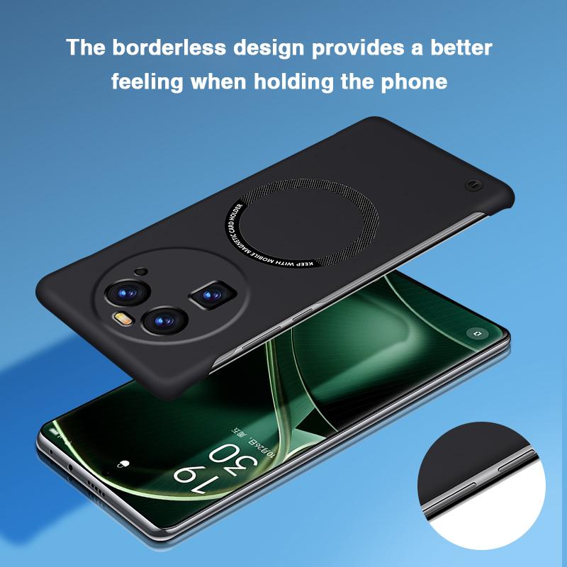 Тонкий безрамочный чехол для телефона OPPO Find X6 Pro X6Pro 5G, бронированный, с магнитом, для беспроводной зарядки, защита камеры, задняя крышка, чехол Fundas