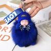 Exquisite Handmade Plush Sleeping Doll Pendant with Faux Mink Fur, Perfect As a Backpack Accessory