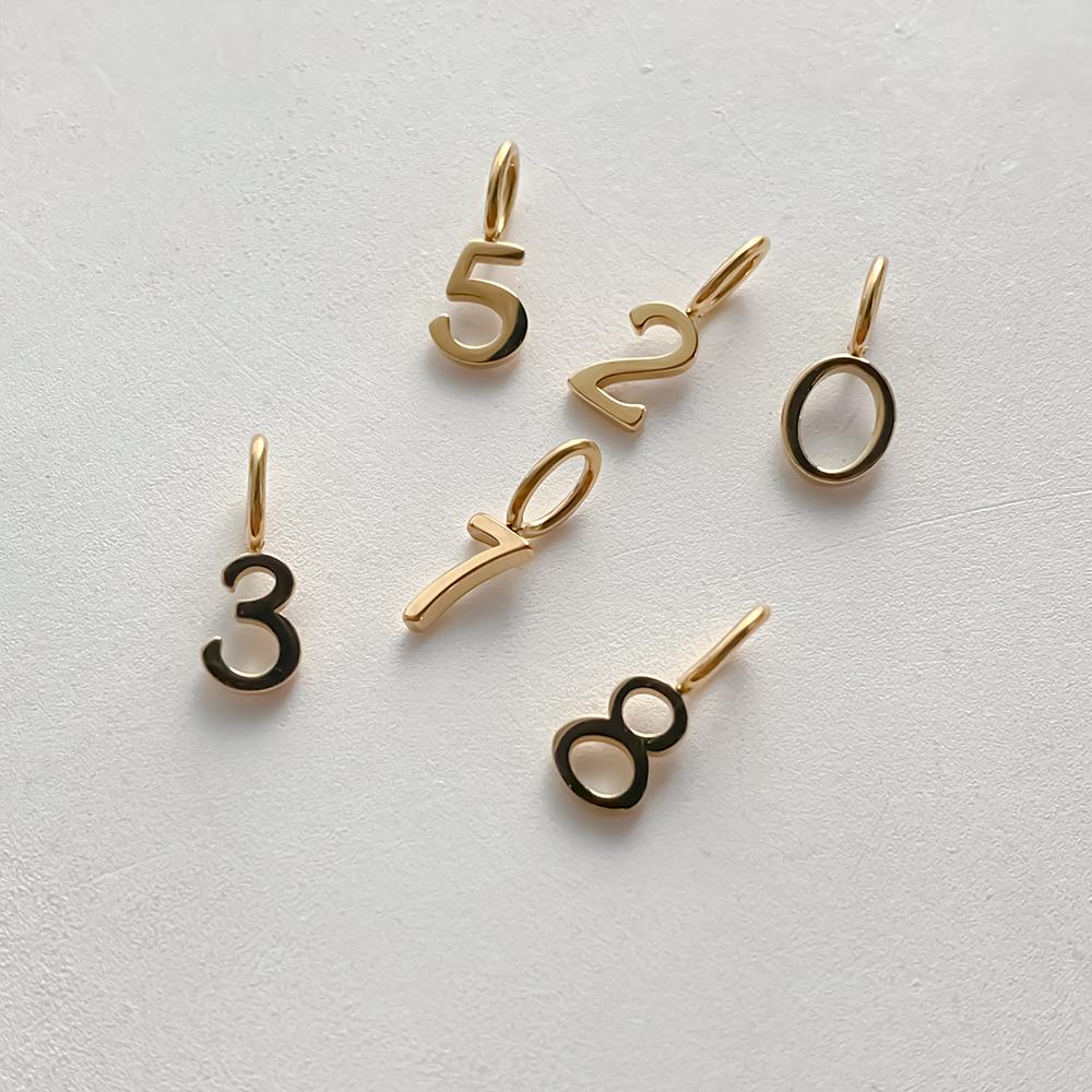 eManco Stainless Steel Number Charms Minimalist Style Numerical Elements Making DIY Necklaces Bracelets Jewelry