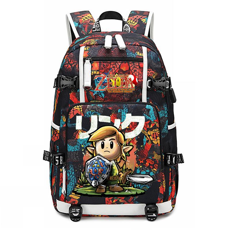 Рюкзак с принтом Zelda Zelda, наружный USB-порт, большая вместимость, дорожный рюкзак