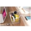 Elegant White Square Iron Storage Basket For Seamless Office And Bedroom Clutter Management