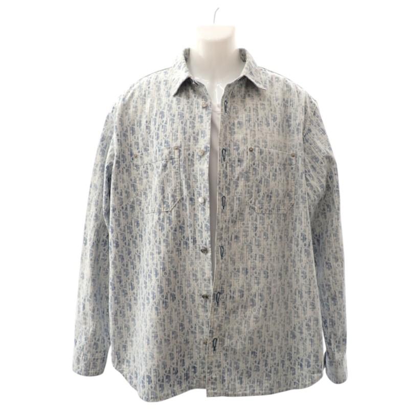Dior  013D585BY989_C580 40 Long sleeve shirt blue/white cotton mens