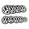 YKPSC1 For VW Volkswagen Jetta MK5 Golf 4pcs Black Silver New VW Car Wheel Center Sticker Logo Rim Cap Hub Cover Hubcap Badge Emblem De