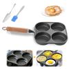 Efficient Non Stick 4 Cup Cast Iron Pancake Pan with Handle and Fireproof Grip Suitable for Gas Stove and Induction Use