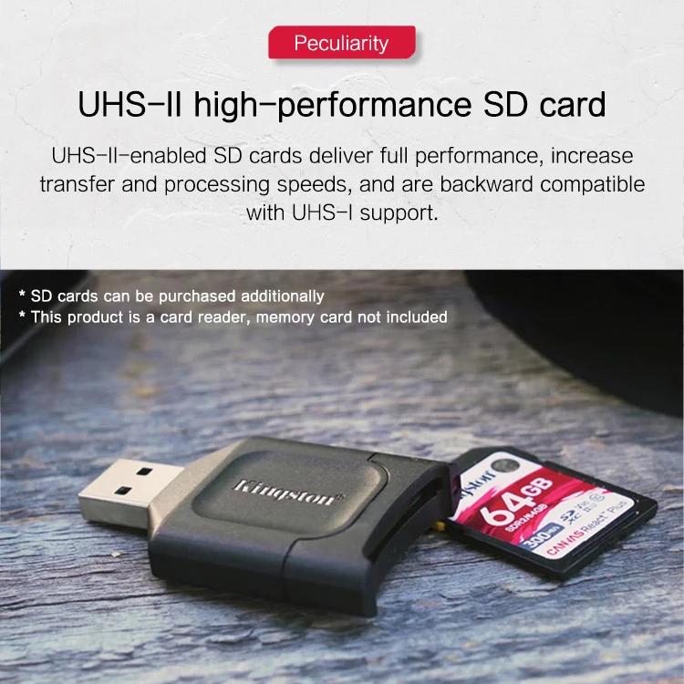Kingston Устройство чтения карт памяти SD MLP USB 3.2 UHS-II Устройство чтения карт памяти SDHC Устройство чтения карт памяти SDXC USB-адаптер MobileLite Plus для компьютера