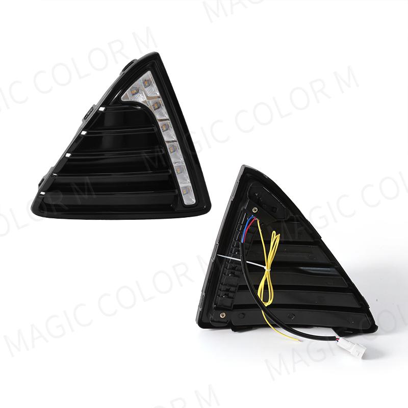 For Ford Focus 2012 2013 2014 2015 LED Daytime Running Light White DRL Yellow Turn Signal Driving Fog Lamp Car Accessories 12V