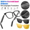 Умные очки с ИИ для перевода BT 5.4 Звонок Интеллектуальные очки-переводчик 144 языка Аудио Музыка Звонок Солнцезащитные очки для мужчин женщин
