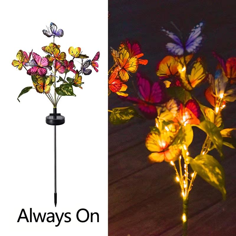 Solar Sunflower/Butterfly Flower Lights Outdoor Garden Landscape Waterproof LED Lawn Lampfor Yard Patio Christmas Party Decor