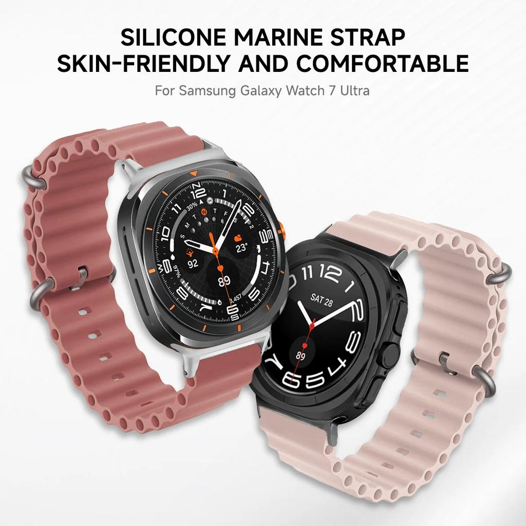 Морской ремешок для Samsung Galaxy Watch 7 ultra Ремешок 47 мм Аксессуары Спортивный силиконовый Браслет correa Galaxy Watch ultra Ремешок 47 мм