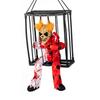 Scary Skull Cage Prisoner Haunted House Decor Spooky Hanging Ghost Screaming All Hallow Day Prop