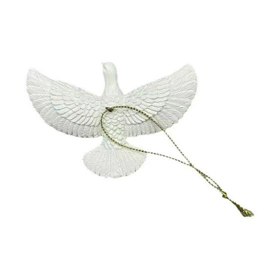 Pigeon Christmas Ornament Artificial Peace Bird Hanging Decoration Resin White Bird with String for Christmas Tree Decor
