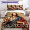 3pcs Custom Name "Divine Presence Personalized" Bedding Set Printed Bedding Set Duvet Cover Closure Includes 1 Duvet Cover & 2 Pillowcases Bedroom Dec
