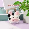 Funny Crochet Positive Energy Cow Doll with Card Home Room Decoration Handmade Knitted Cow Dolls Desk Ornament Christmas Gifts