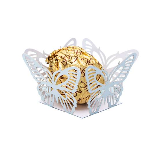 50 шт., коробка для конфет, полый дизайн, декоративная бумага в форме бабочки, свадебная упаковка для шоколада, товары для дома