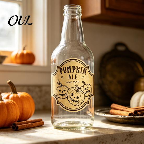 Zombie Theme Beverage Labels 12Pcs Halloween Wine Bottle Labels, Vintage Retro Stickers with Witch Skull Style Decorative Bat Pumpkin Design,