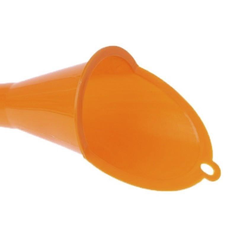 Long Spout Plastic Fuel Funnel Motorcycle Car Diesel Engine Oil Refilling Tool Orange