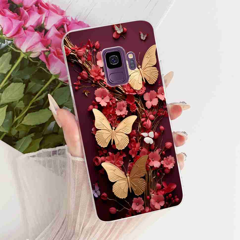 Protective Cases For Samsung Galaxy S9 Plus Soft Silicone Back Cover For Samsung S9Plus S9+ Summer Fresh Butterfly Shell Capa