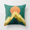 Colorful geometric landscape pillowcase sun and moon mountain pattern cushion modern art style sofa decoration pillow
