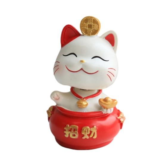 Украшение Lucky Cat, мелодия удачи, орнамент из смолы, изысканная статуя мультяшного кота, домашний офис