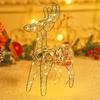 3D Christmas Reindeer Decoration Battery Operated Prelit Iron Reindeer with 30 LED Lights Outdoor Indoor Lighted Standing Deer for Garden Yard Lawn