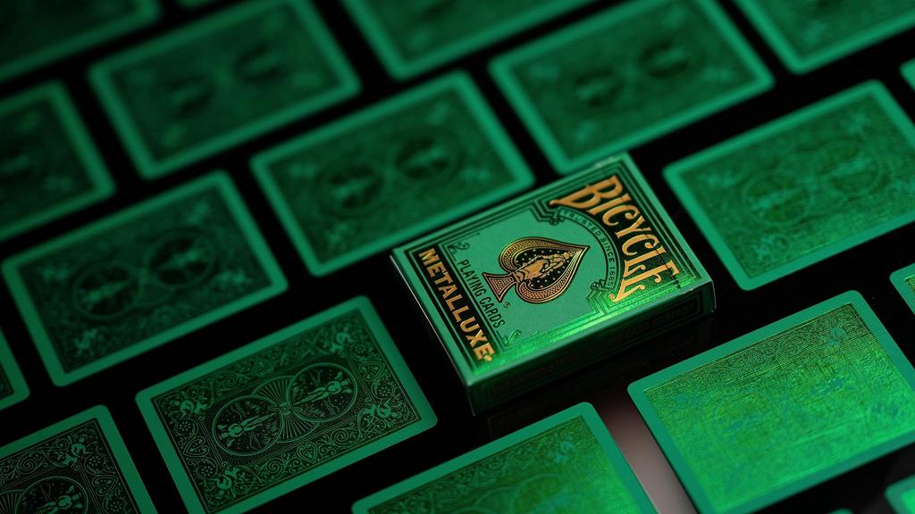 Велосипедные карты Metalluxe Зеленые Премиальная отделка металлической фольгой Покерный размер - -